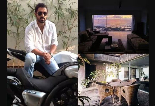 बॉलीवुड एक्टर जॉन अब्राहम अपनी दमादार एक्टिंग और बेहतरीन बॉडी से लोगों के दिल्लों पर राज करते  है. जॉन अपनी एक्टिंग के साथ-साथ अपनी बाइकिंग स्किल्स के लिए भी जाने जाते हैं. जॉन बड़े परदे पर जितने स्टाइलिश और माचोमैन नज़र आते हैं, रियल लाइफ़ में वो उतने ही साधारण रहते है .एक्टर जॉन अब्राहम आज यानि 17 दिसंबर को अपना 51वां बर्थडे सेलिब्रेट कर रहे हैं. ऐसे में आज हम आपको एक्टर के मुंबई वाले शानदार विला की इनसाइड टूर दे रहे हैं.