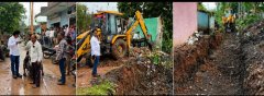 जनप्रतिनिधि और युवाओं ने उठाया बीड़ा करीब 5 किलोमीटर नाली की सफाई का शुरू किया अभियान।
