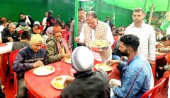 पूर्व विधायक जानकी प्रसाद यादव के आवास में दही चुड़ा कार्यक्रम का आयोजन