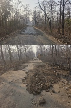 गड़चिरोली जिले के अहेरी तहसील में सड़क मरम्मत कार्य पर उठे सवाल