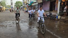 पुलिस जवानों की संडे साइकिलिंग, फिटनेस और ईंधन बचत का दिया संदेश