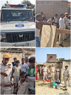 न्यायालय के आदेश पर दो फरार आरोपियों के घर कुर्की