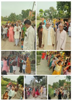 ग्राम भदिला में पहली बार निकली भव्य कलश यात्रा, मां दुर्गा के जयकारों से गूंजा गांव; दानवीरों ने बढ़ाया सहयोग का हाथ