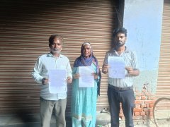 सहसवान में जमीन पर अवैध निर्माण का आरोप, पीड़ित परिवार ने पुलिस से लगाई गुहार।